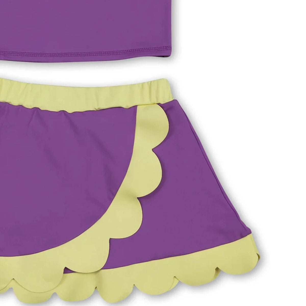 Girls Sleeveless Scallop Activewear Set For Sports And Play