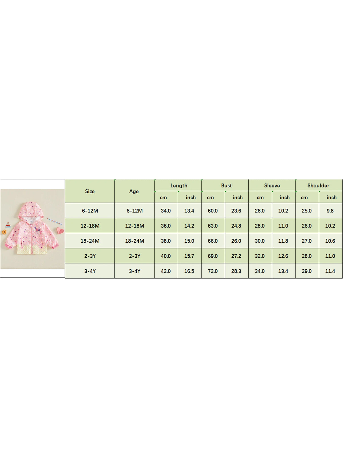 Long Sleeve Closure Zip Girl Birthday Hood Cute Zip Closure Coat Girl Birthday Jacket Cute Print Durable Long Sleeve Closure