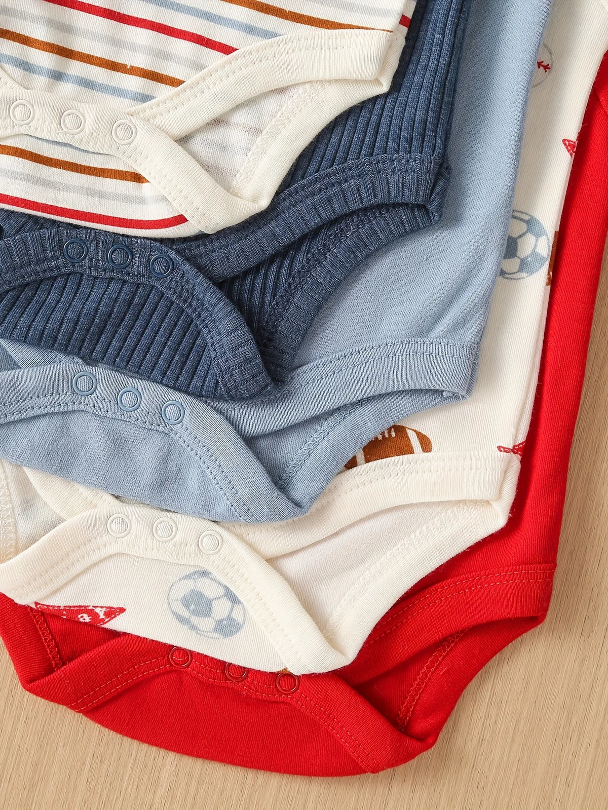 PAYIFANG Baby Boys Rugby Jumpsuit Short Sleeve Cotton Knit Romper