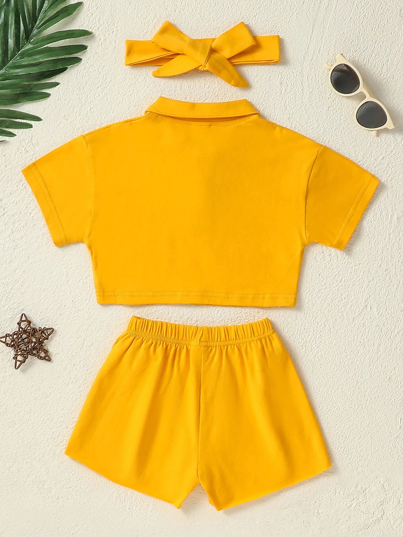 Floral Print Baby Girls 3pc Outfit Set Shirt Shorts Headband
