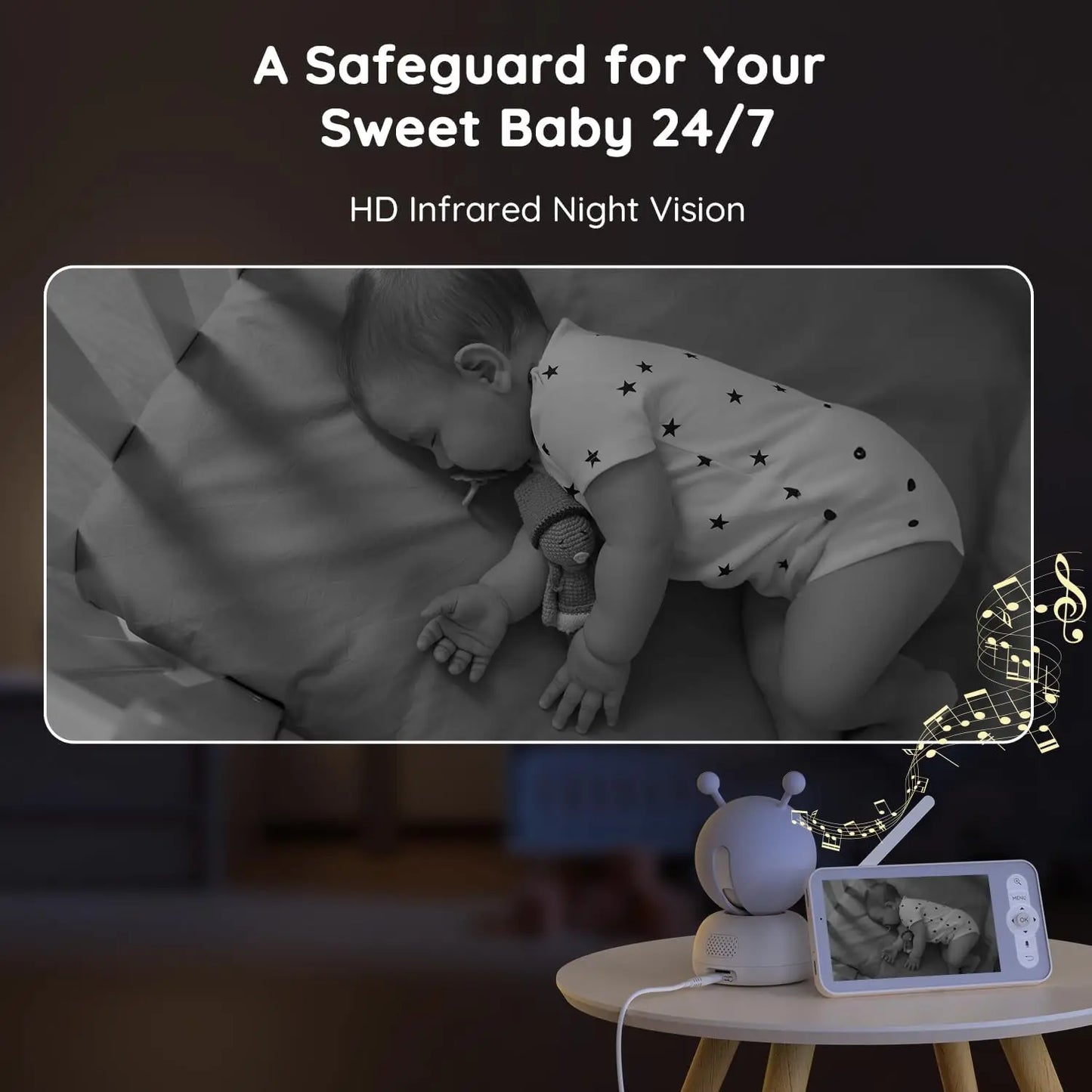 BOIFUN 2K WiFi Baby Monitor Night Vision Two Way Talk