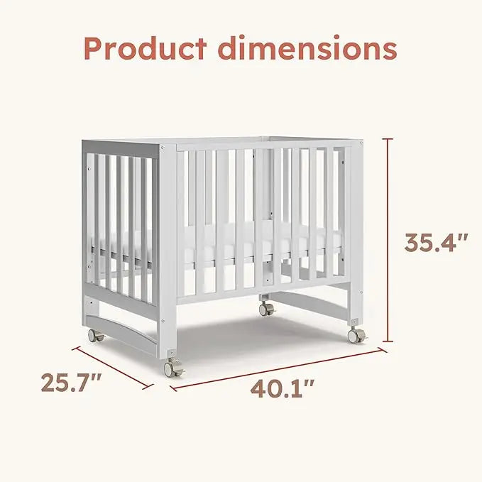 Six-In-One Portable Mini Crib With Mattress And Adjustable Height