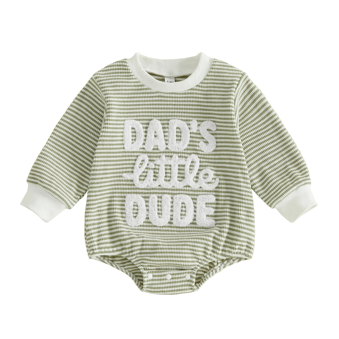 Round-Neck-Letter Letter Embroidery Sleeve Romper Long Sleeve Letter-Embroidery-Bodysuit Long Sleeve Round Bodysuit