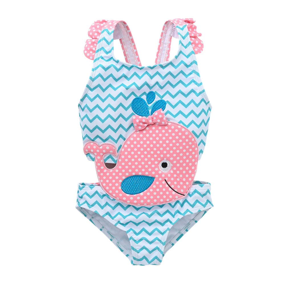 KAVKAS Watermelon Print Toddler Girl One Piece Swimsuit