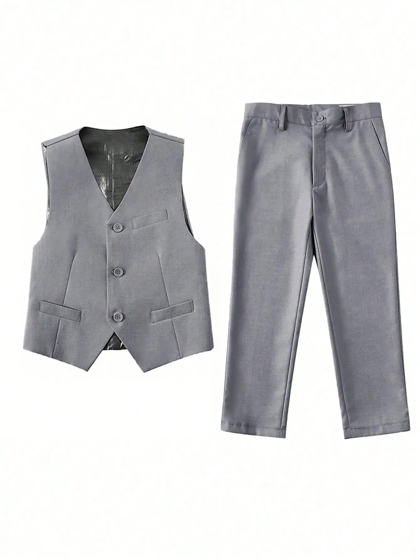 Boys Formalwear 2-Piece Suit Set With Vest And Pants