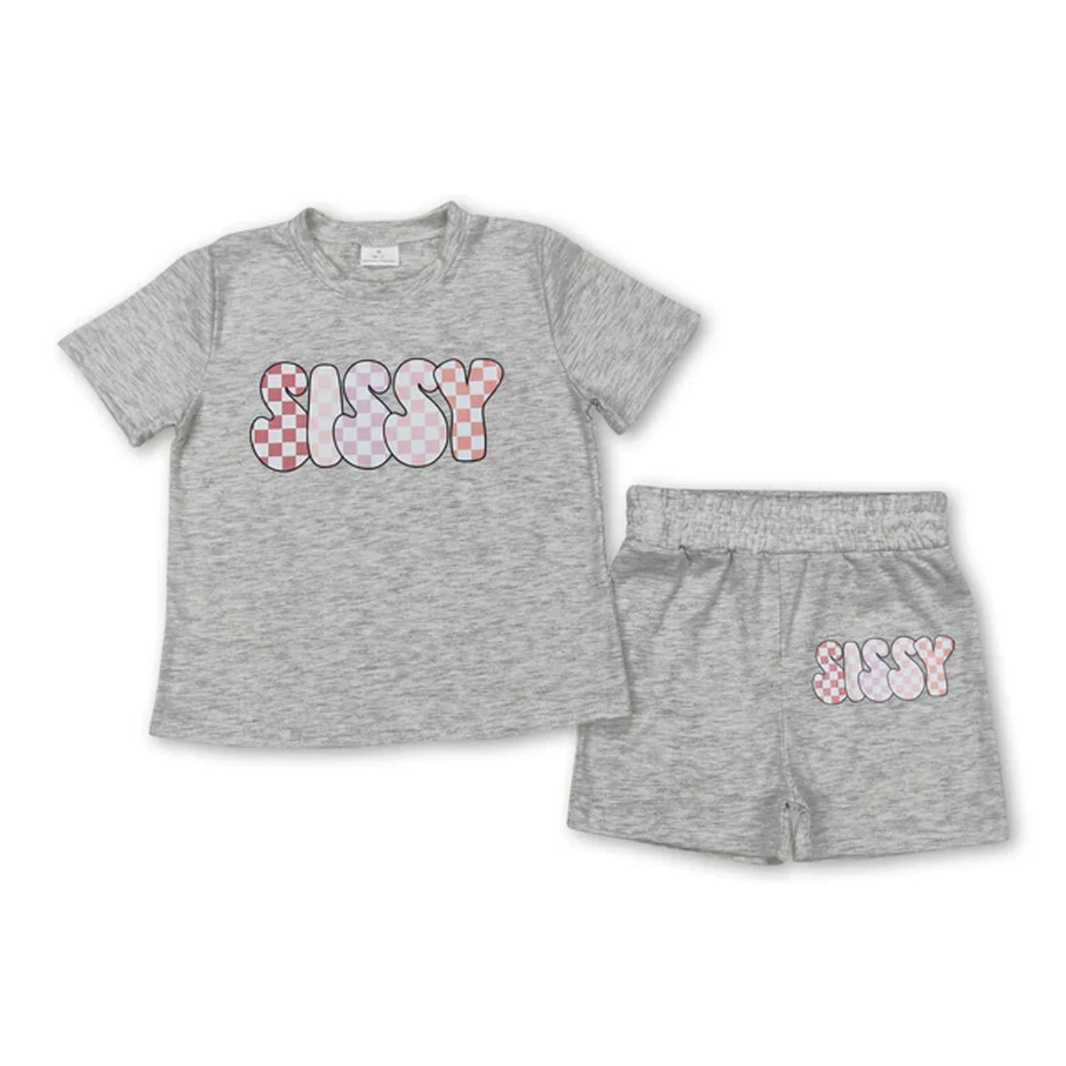 Toddler Girl Two Piece Summer Outfit Set Plaid Leopard Print