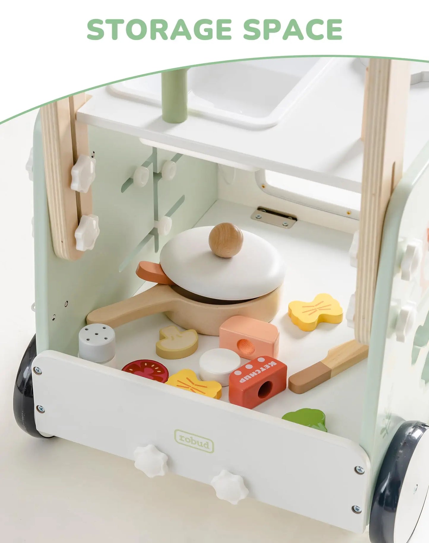 Robotime Wooden Baby Push Walker Learning Toy With Adjustable Feature