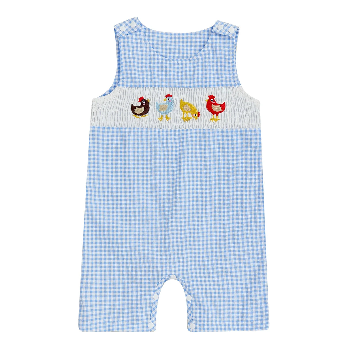 Cotton Embroidered Baby Romper With Button Up Collar