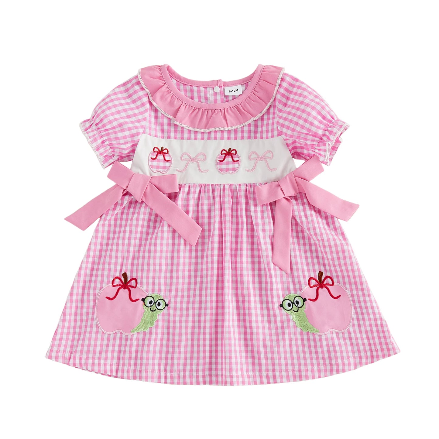 Short Clothes Embroidery Cute Bow Girls Back Girls Back To Cute Bow Short School Toddler-Summer Kids Girls Back