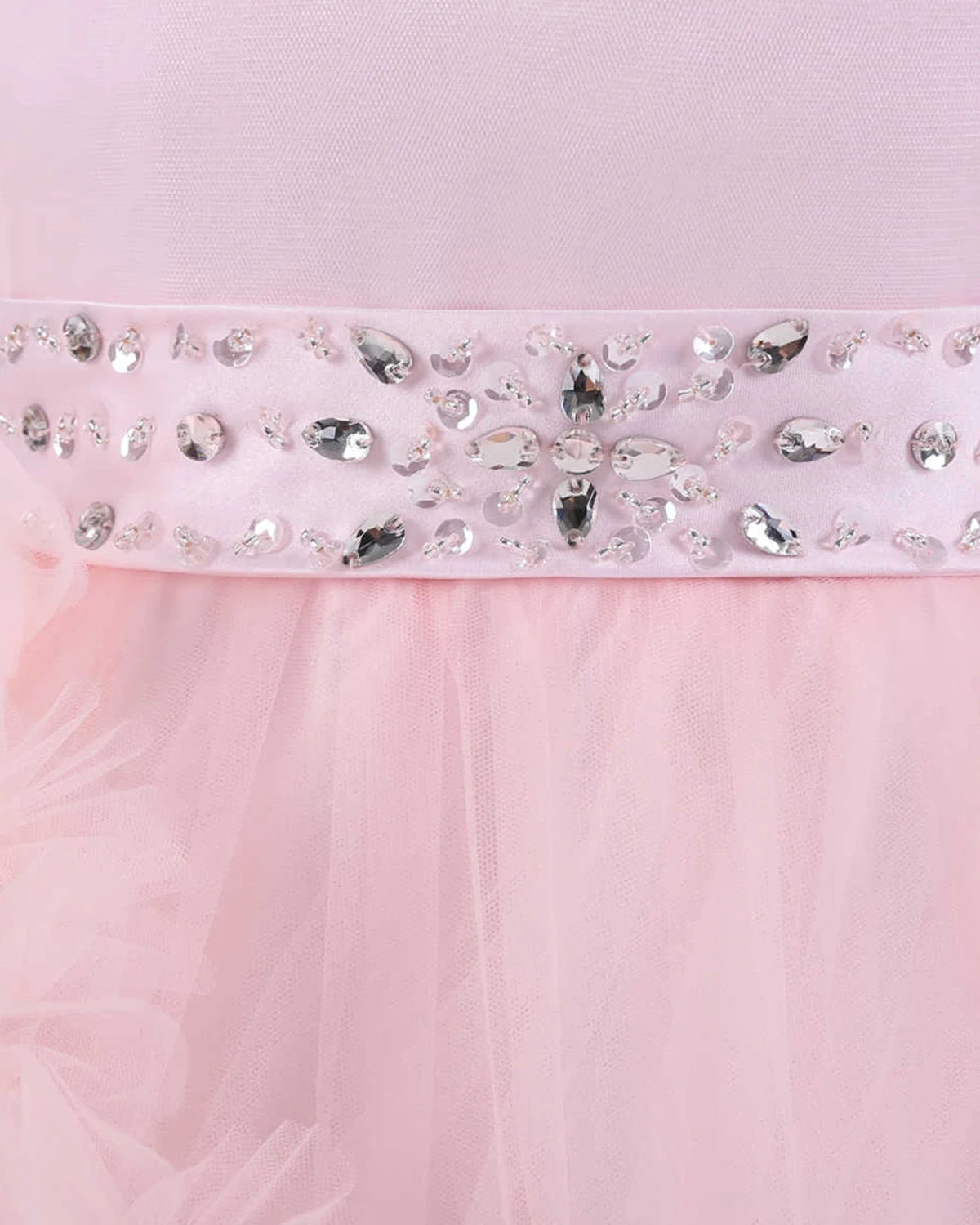 Abaowedding Flower Girl Dress Illusion Large Back Bow Tulle