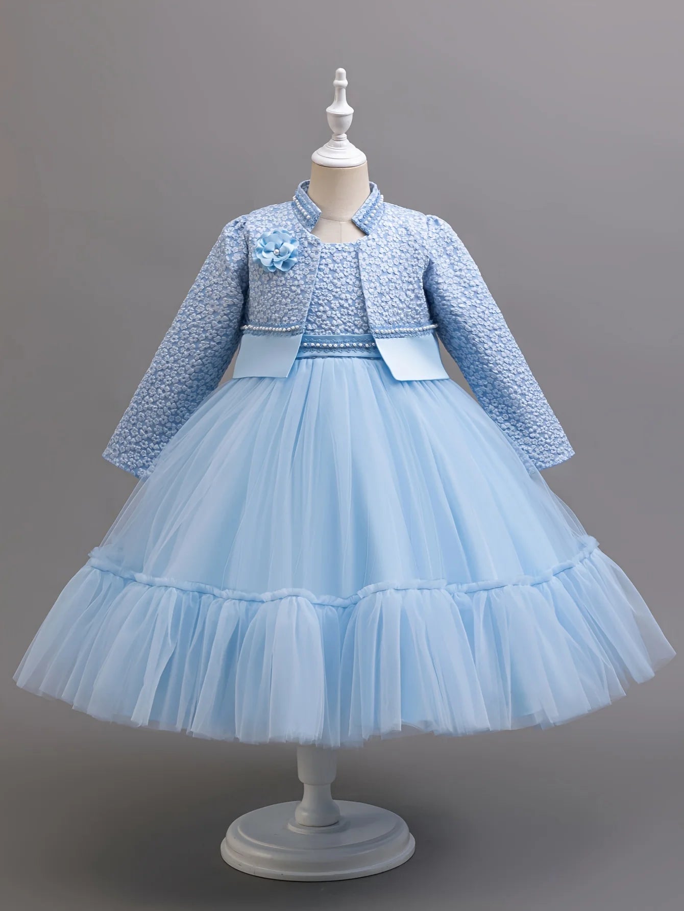 Girls Dress Set Lotus Lace Princess Outfits For Spring Autumn