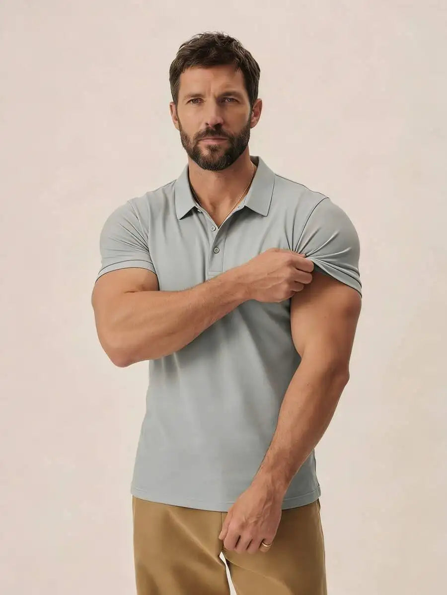 Mens Dusty Pink Short Sleeve Shirt Solid Color Classic Lapel Collar, Casual Versatile Top For Daily Wear Weekend Outfits Sports