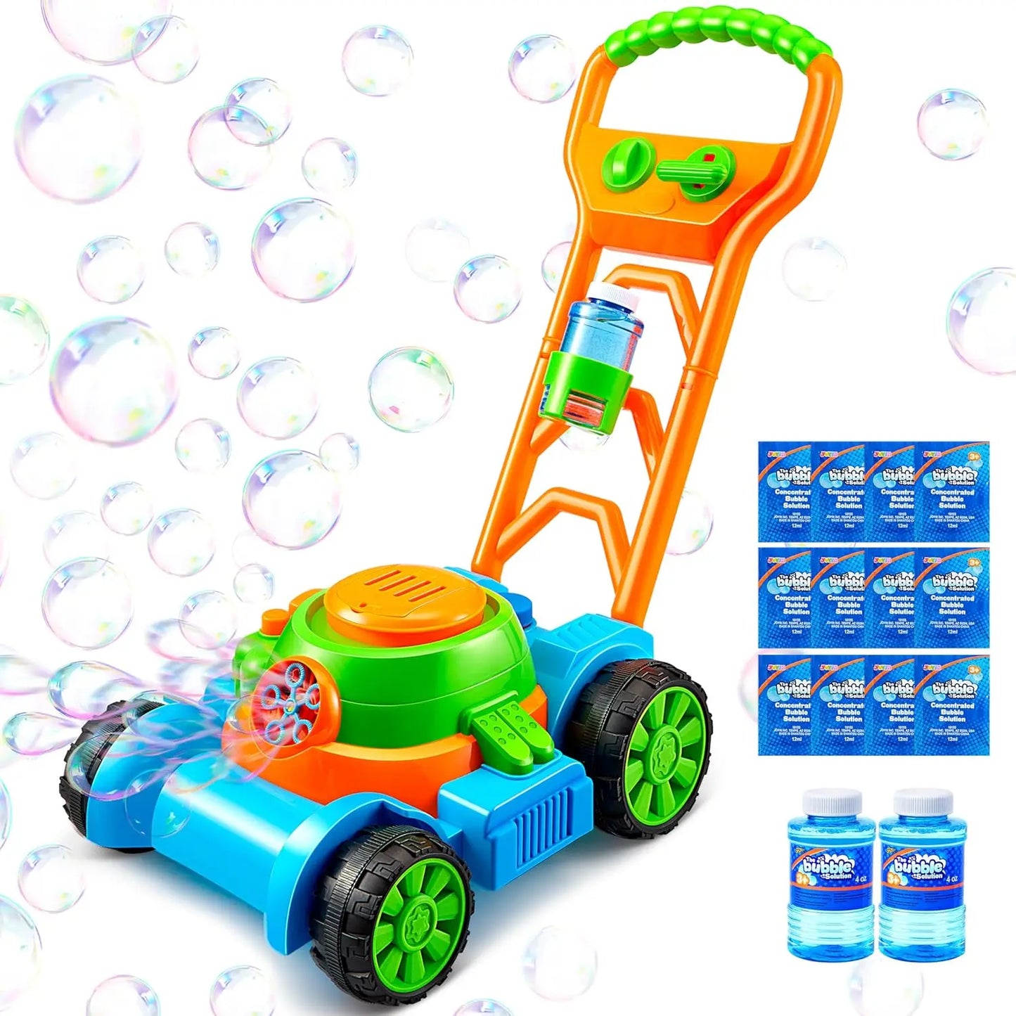 Joyfy Bubble Machine Lawn Mower Outdoor Toy For Kids 3-6