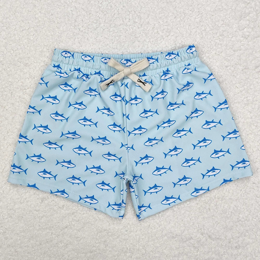 New Fashion Baby Boys Swim Trunks Shark Print Swimwear