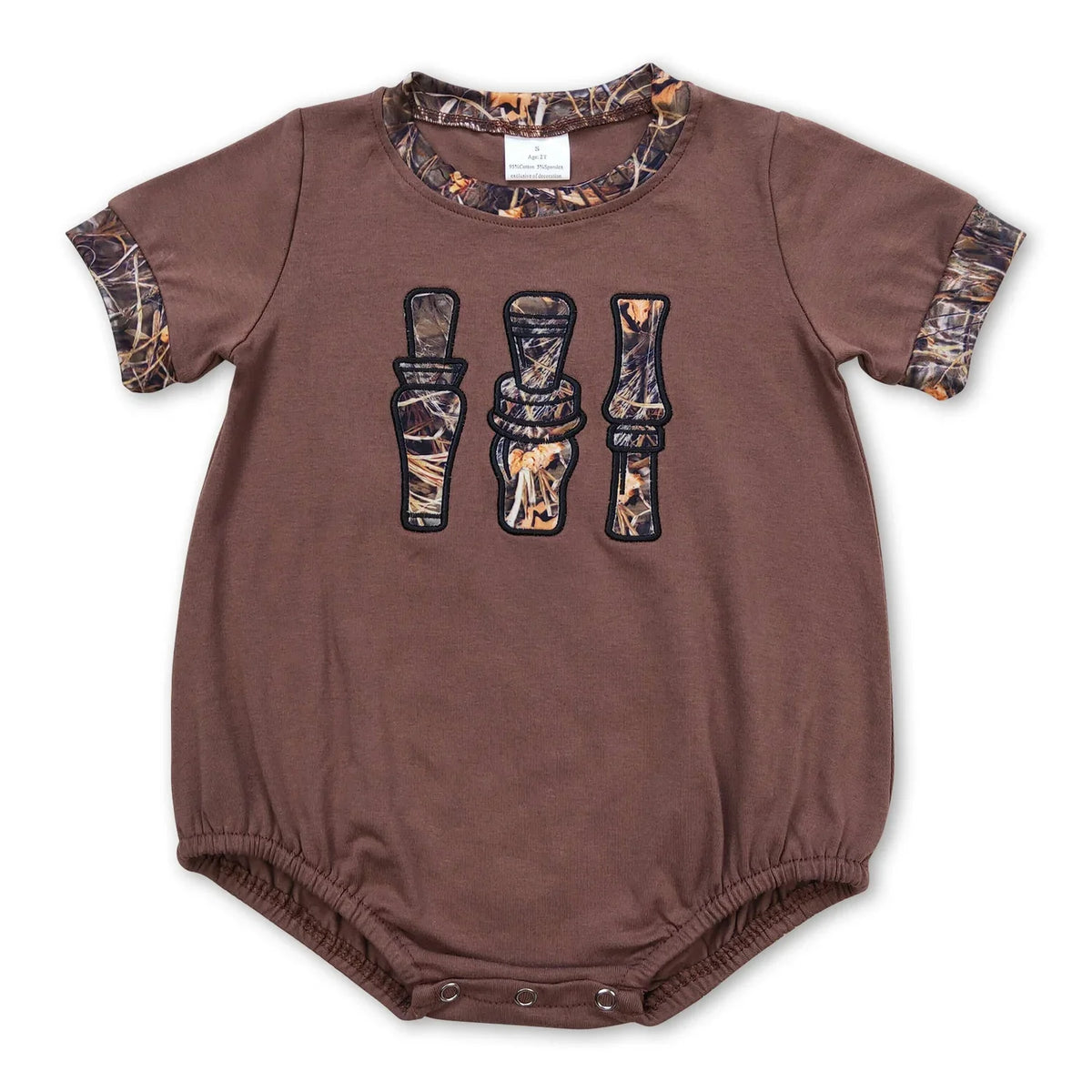 Infant Boys Short Sleeve Camo Pattern Cotton Romper Set