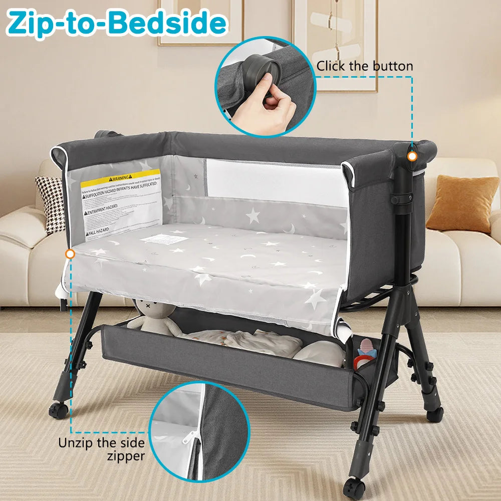 Collapsible 3 In 1 Baby Bassinet Sleeper 0to18Months