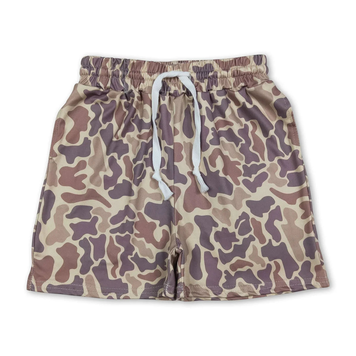 Boys Camo Elastic Shorts With Pockets Casual Summer Loose Fit