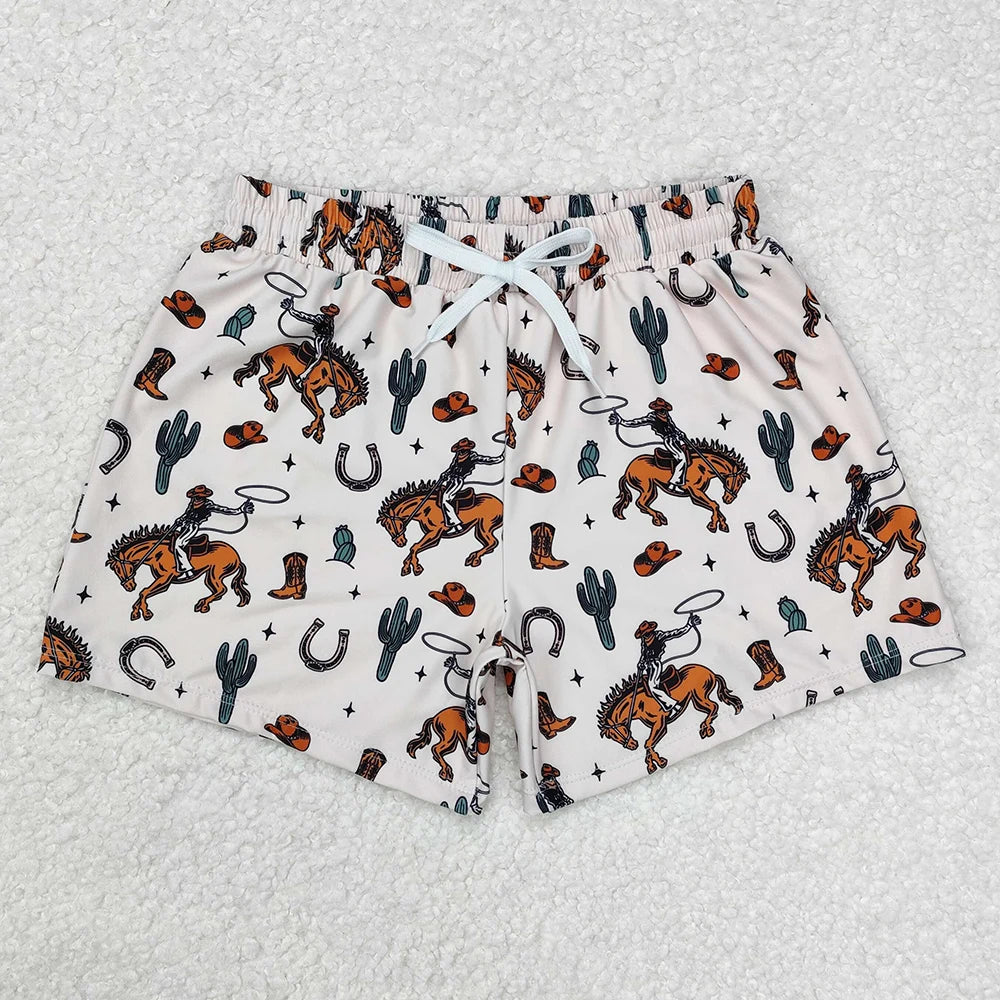 Baby Boy Shark Print Swim Trunks Swimwear For Boys Beachwear