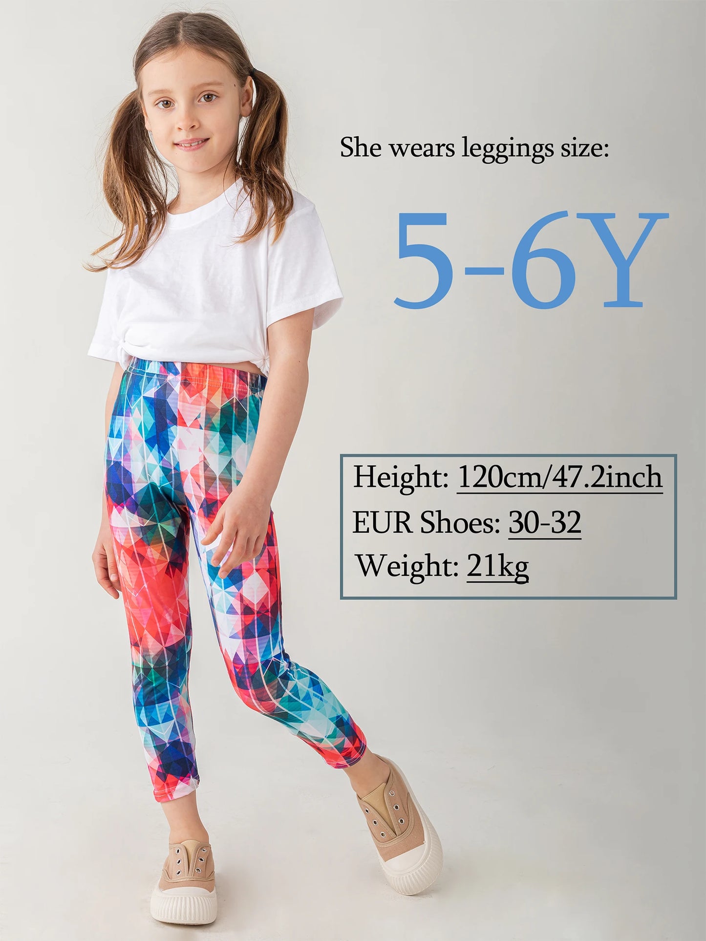 Girls 6-Piece Floral Print Stretchy Leggings Set For School