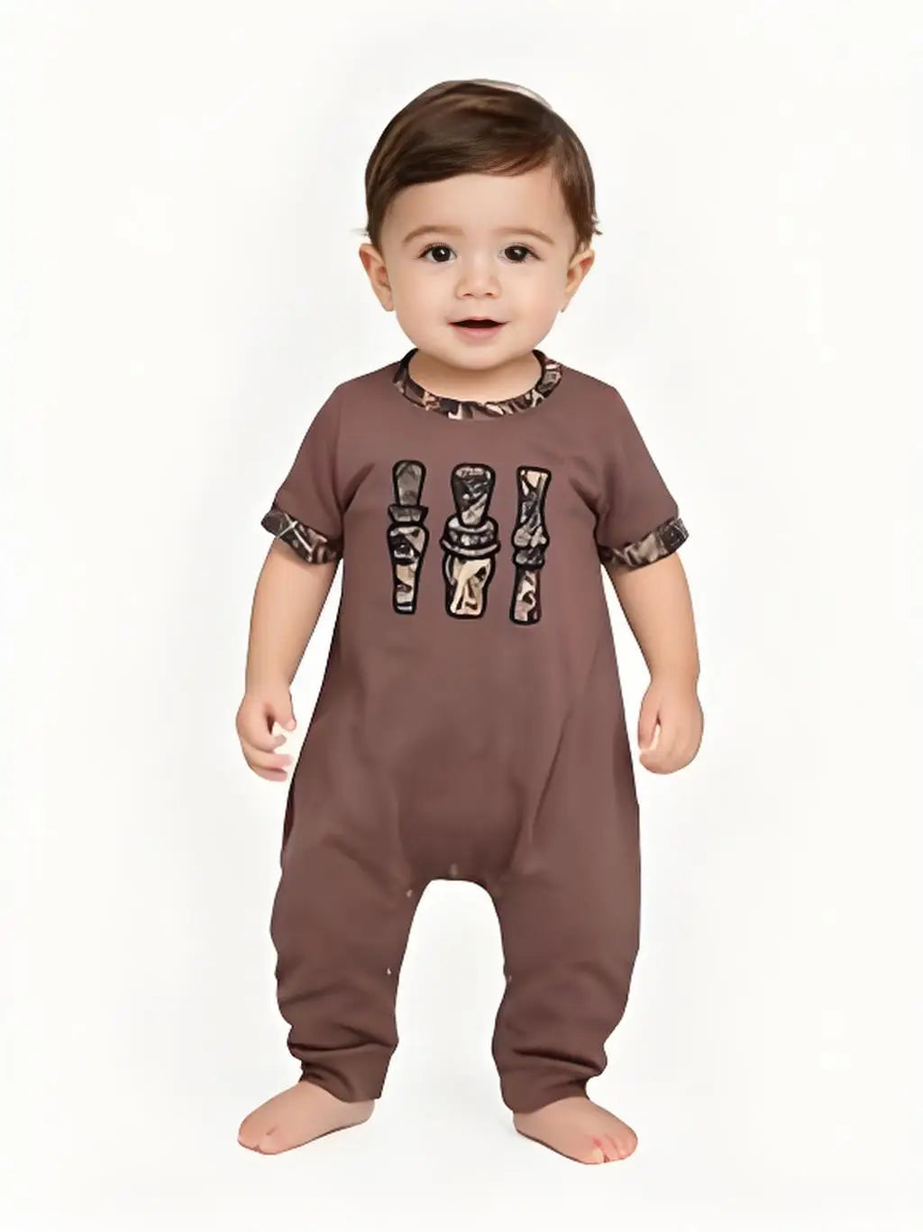 Infant Boys Short Sleeve Camo Pattern Cotton Romper Set