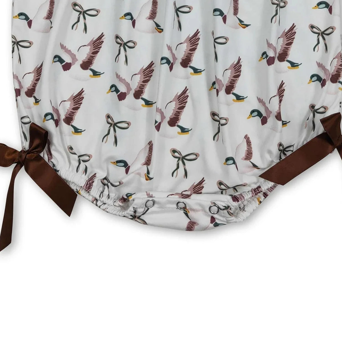 Baby Girl Duck Bow Romper Short Sleeve Cotton Bodysuit