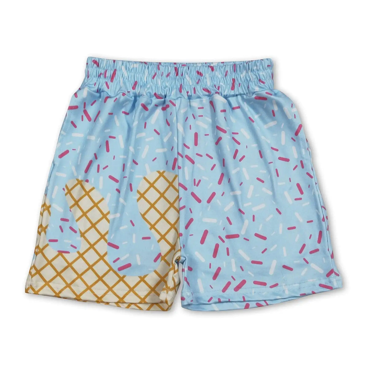 Kids Boys Summer Ice Cream Sprinkle Light Blue Shorts Children's Clothing Summer Seasonal Boys' Fashion Kids' Outfits