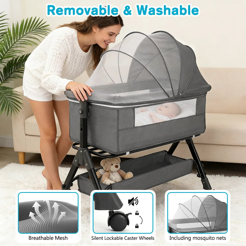 Collapsible 3 In 1 Baby Bassinet Sleeper 0to18Months