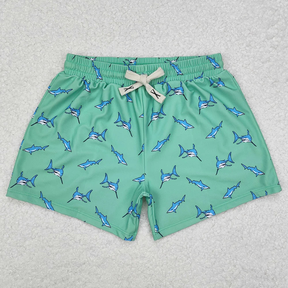 New Fashion Baby Boys Swim Trunks Shark Print Swimwear