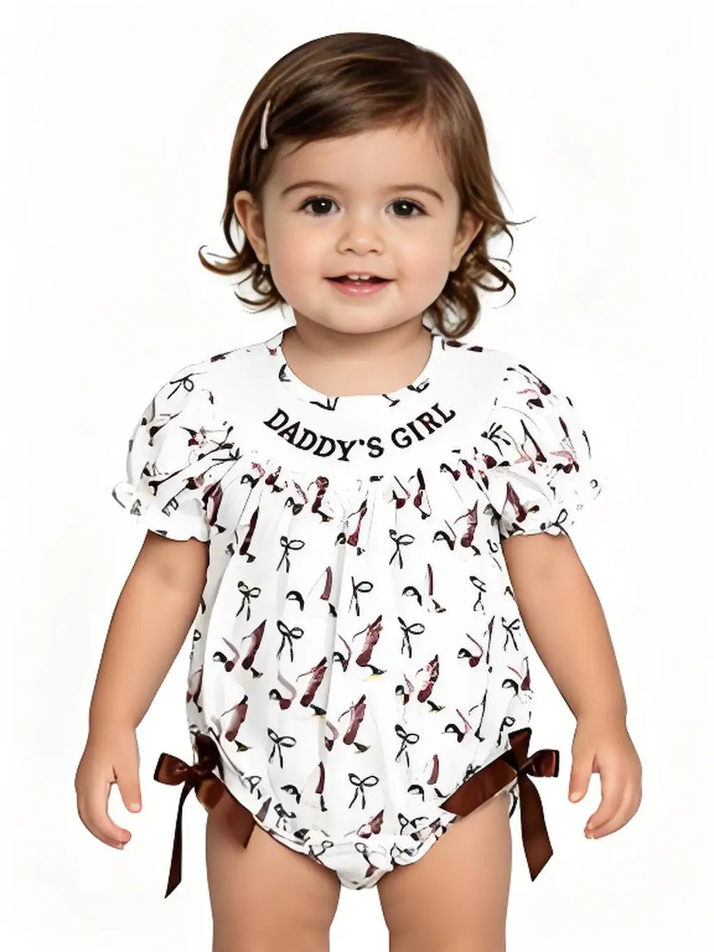 Baby Girl Duck Bow Romper Short Sleeve Cotton Bodysuit