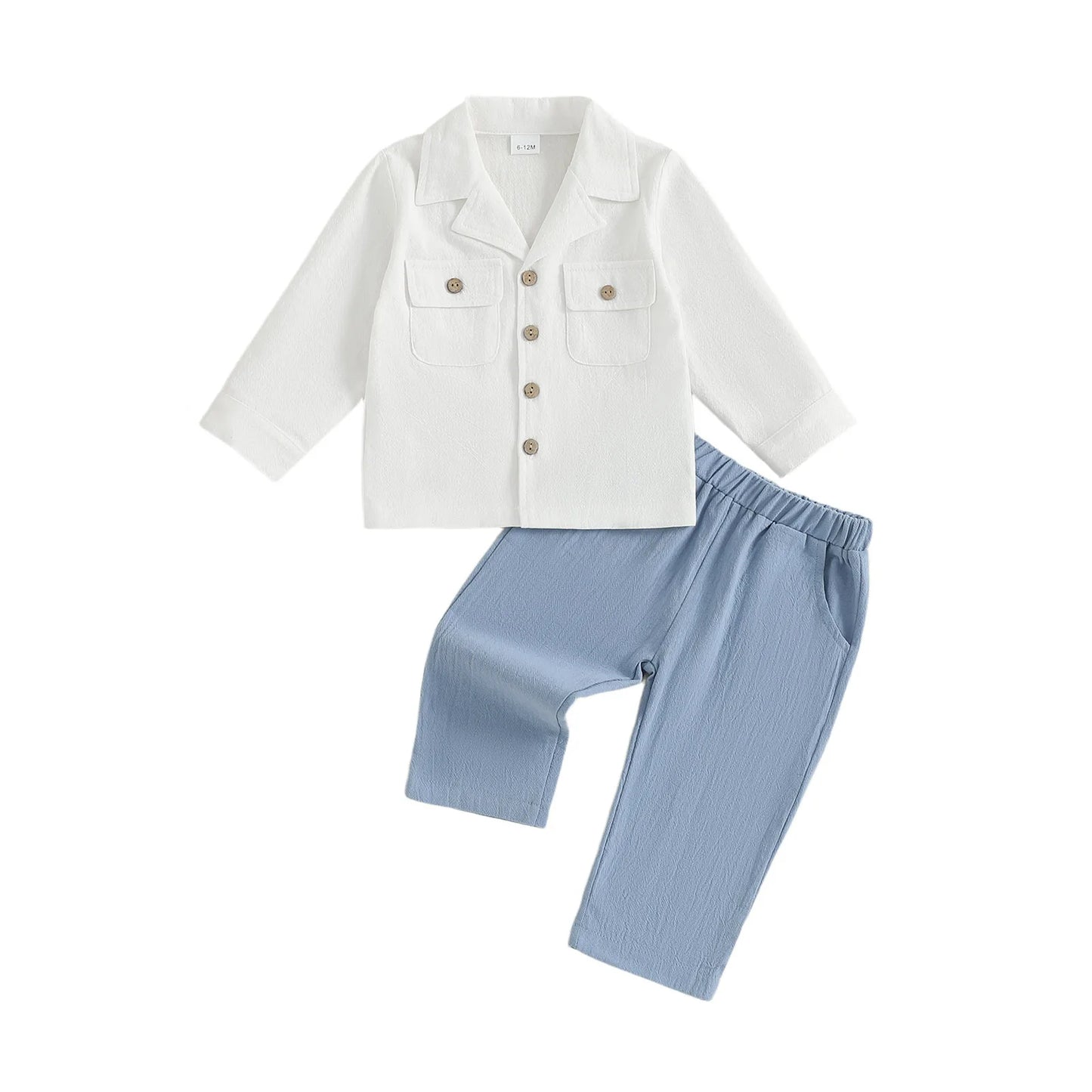 Stylish Toddler Boys 2-Piece Outfit Set Long Sleeve Shirt Pants