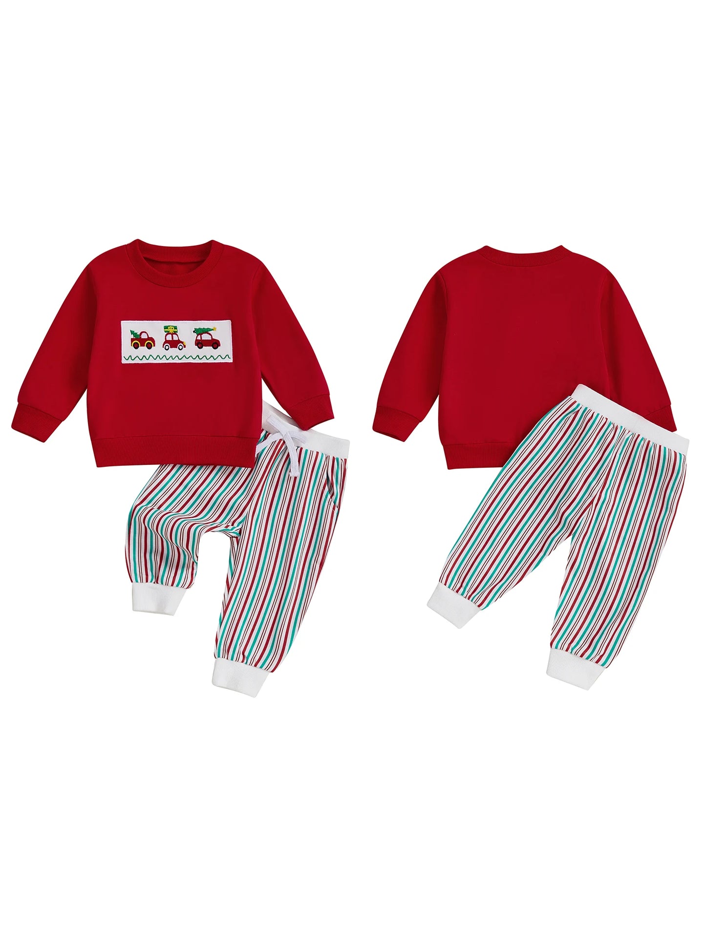 Cute Bear Print Baby Hoodie And Joggers Set For Infants