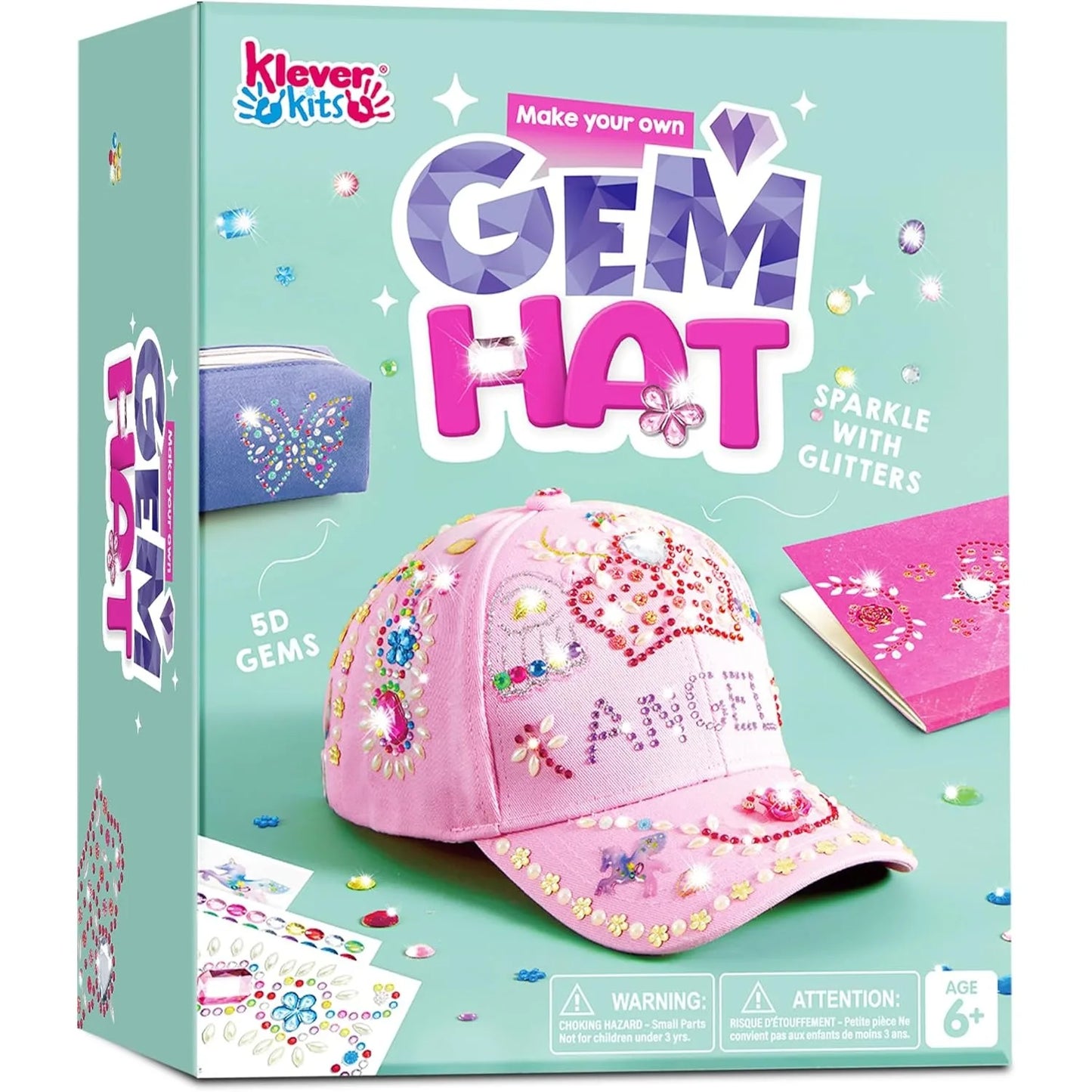 Joyfy Decorate Your Own Baseball Cap Kit With Gems and Glitter Glue