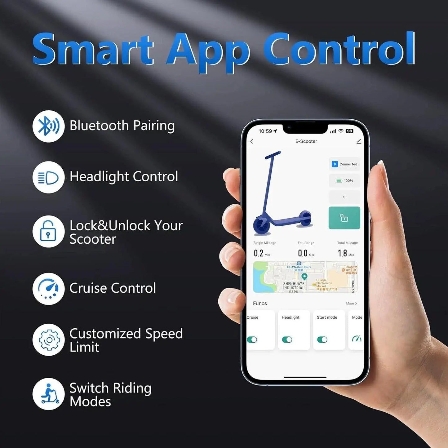 AOVOPRO ESMAX Electric Scooter 500W Folding Smart App