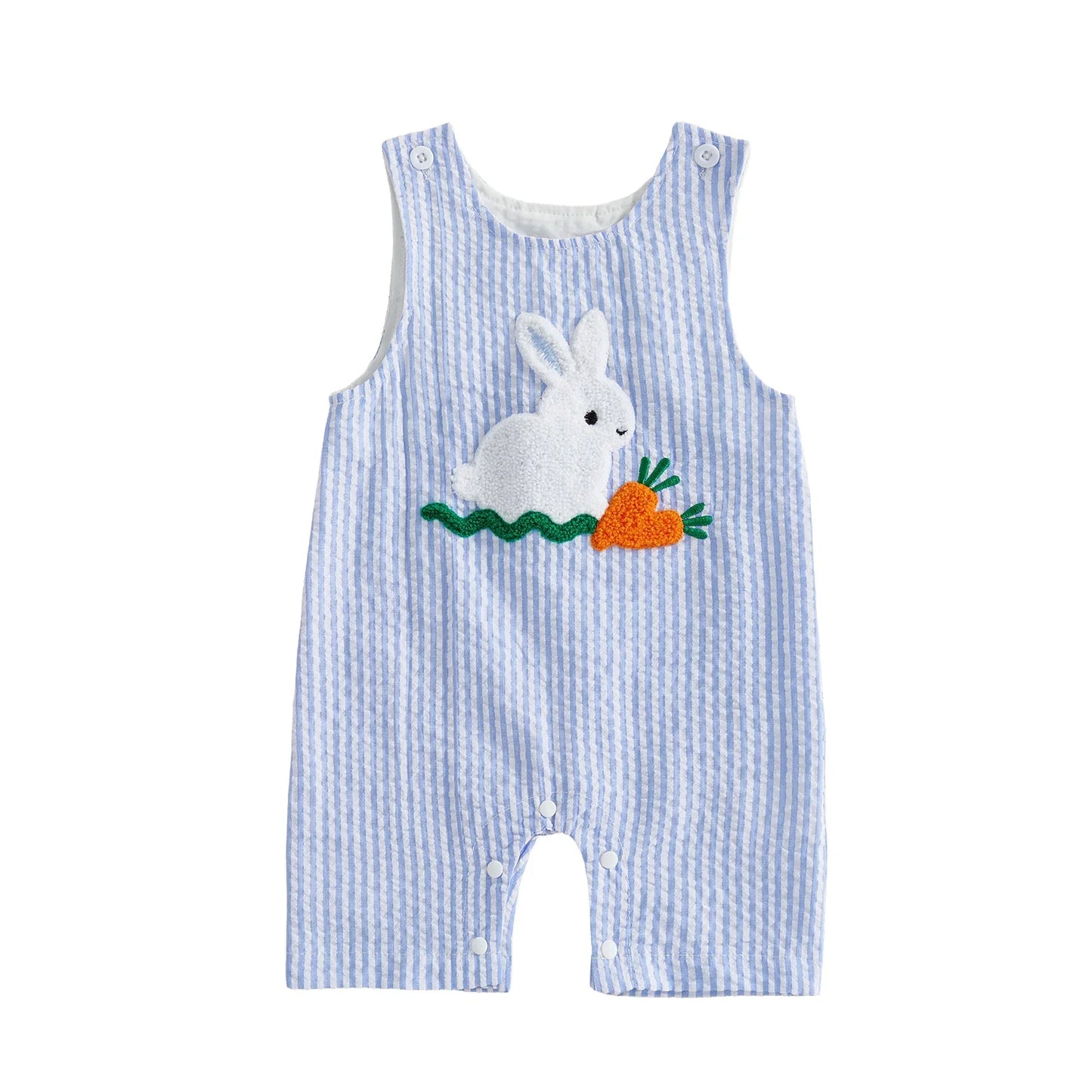Cotton Embroidered Baby Romper With Button Up Collar