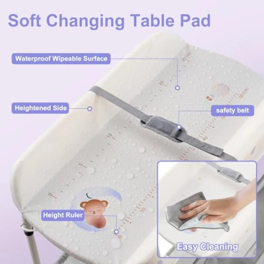 2 in 1 Baby Bathing Station With Integrated Storage Rack