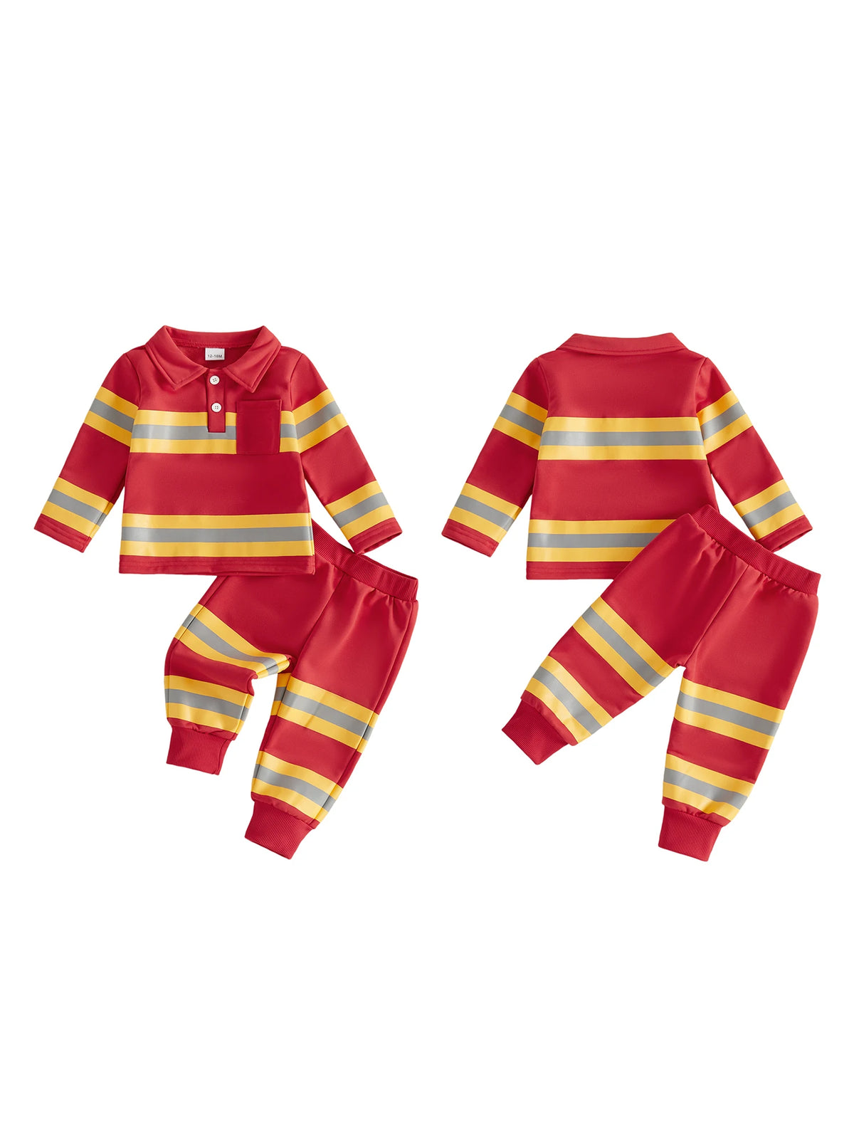 Sleeve Tops Tops Boy Long Firefighter Outfits Contrast Toddler-Boy Long Sleeve Lightweight Toddler Boy Firefighter