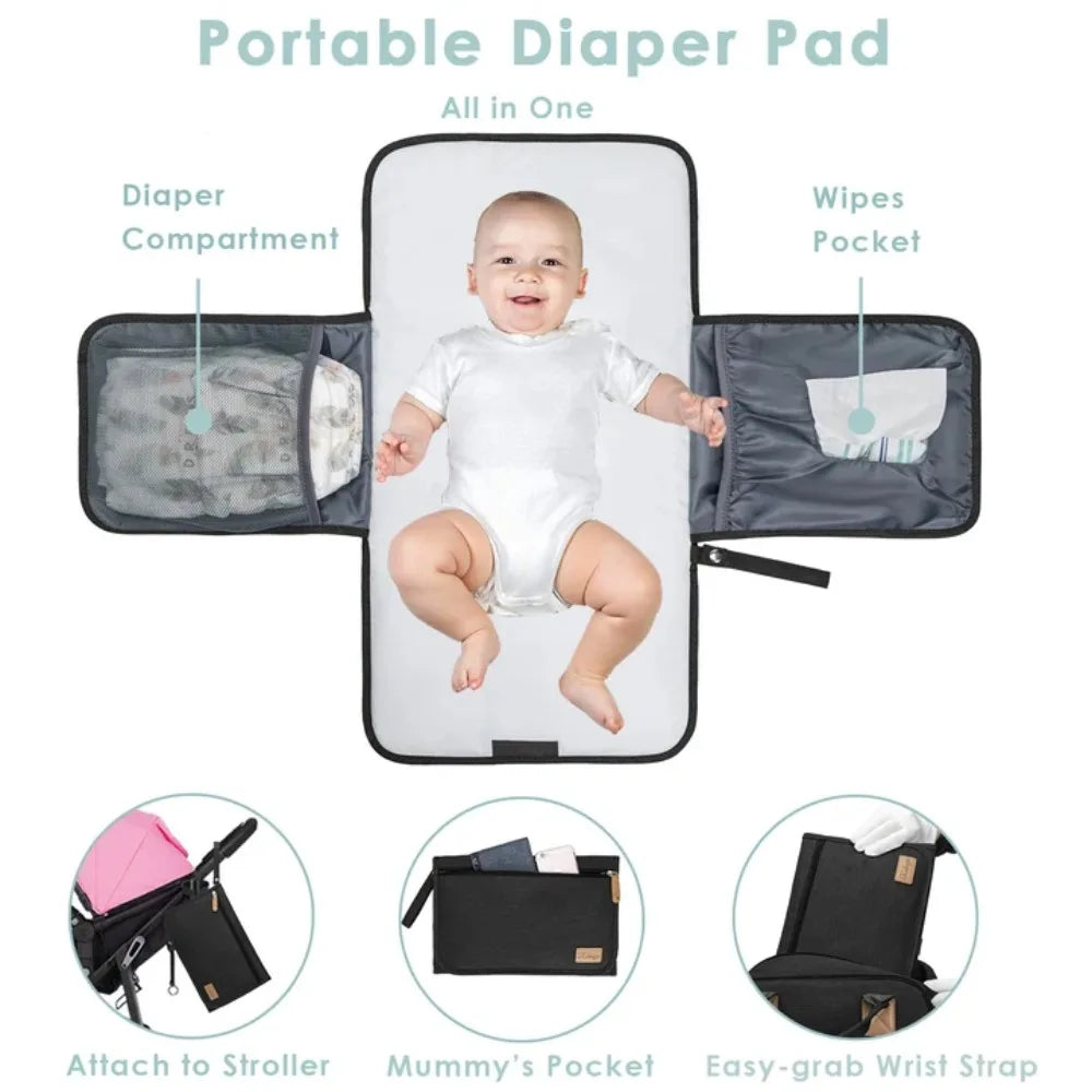 Kabaqoo Waterproof Diaper Bag Mommy Backpack With Changing Mat