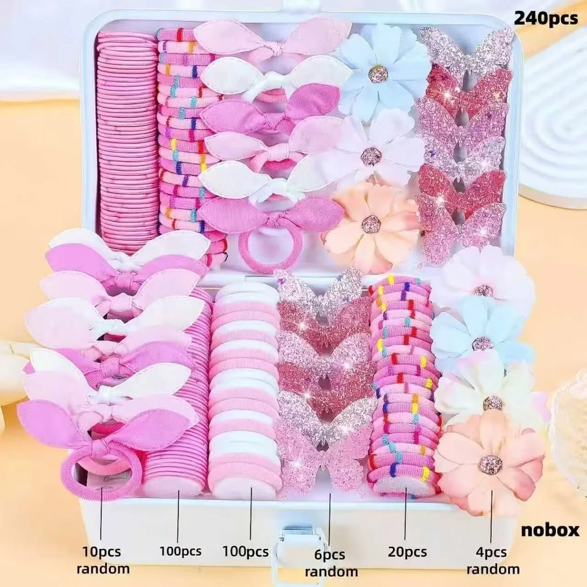18/546Pcs /1152PCS Bow High Elastic Hair Accessories Set Korean Style Princess Hair Clips, No Hurt Hair Colorful Girls Hair Bands Hair Clips Girls Children No Box