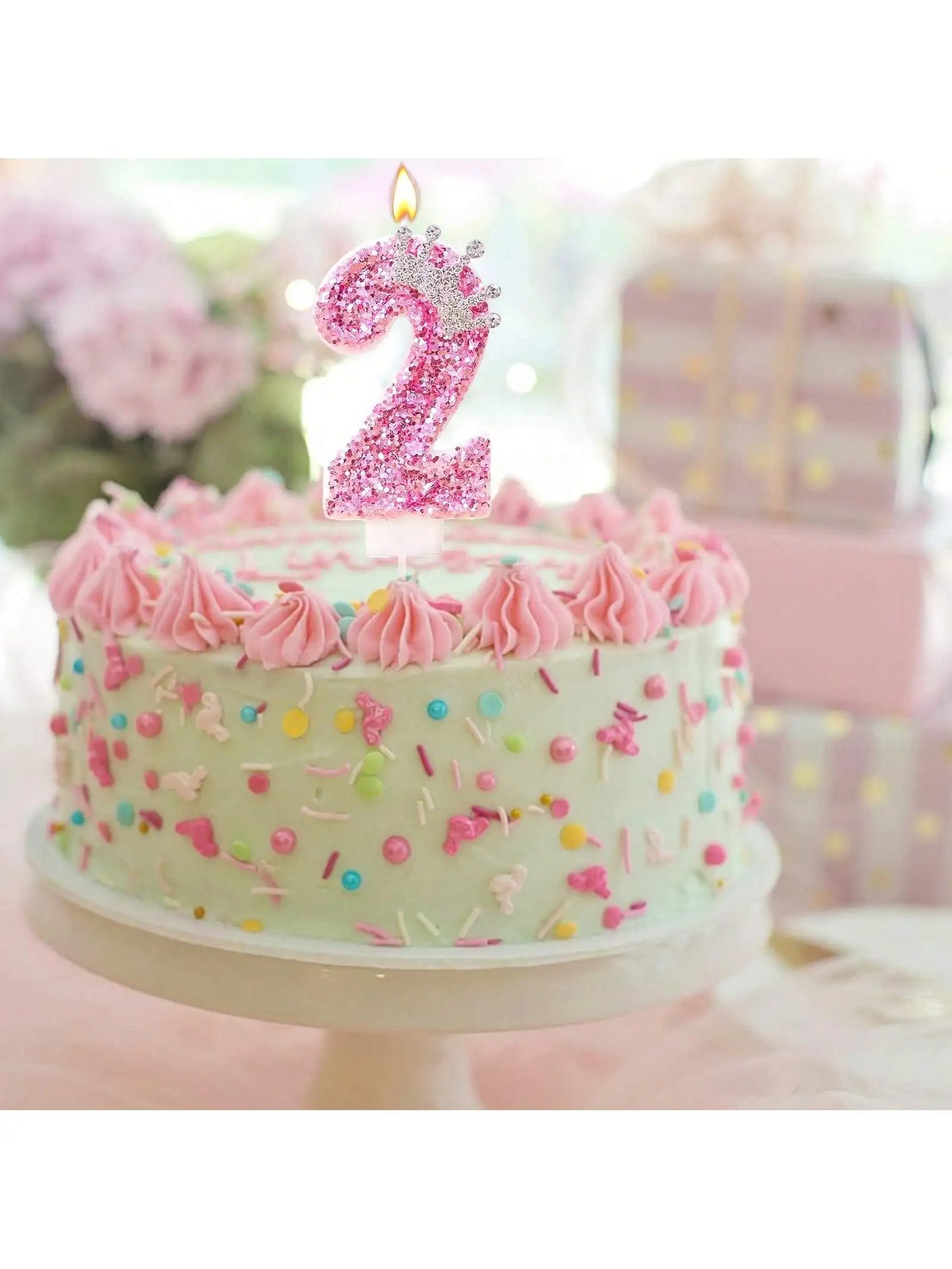 Cake Numeral Candles Birthday Candles Princess Crown Novelty Party Decoration