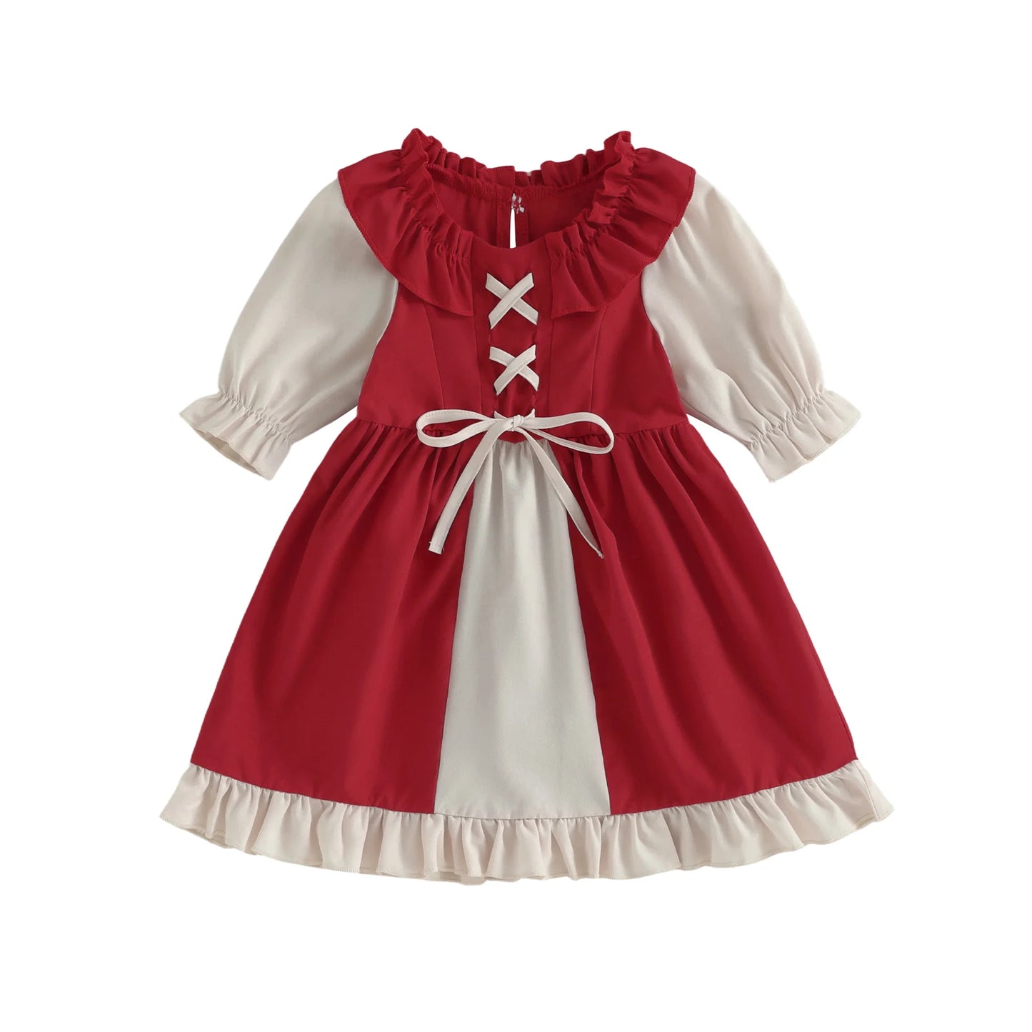 Renaissance Medieval Long Sleeve A Line Girls Dress