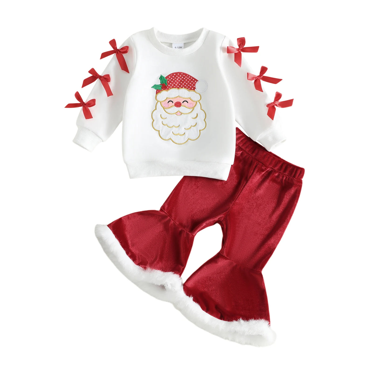 Santa Claus Sweatshirt Embroidery-Santa Outfit-Embroidery Sweatshirt-With Girls With Sweatshirt Premium