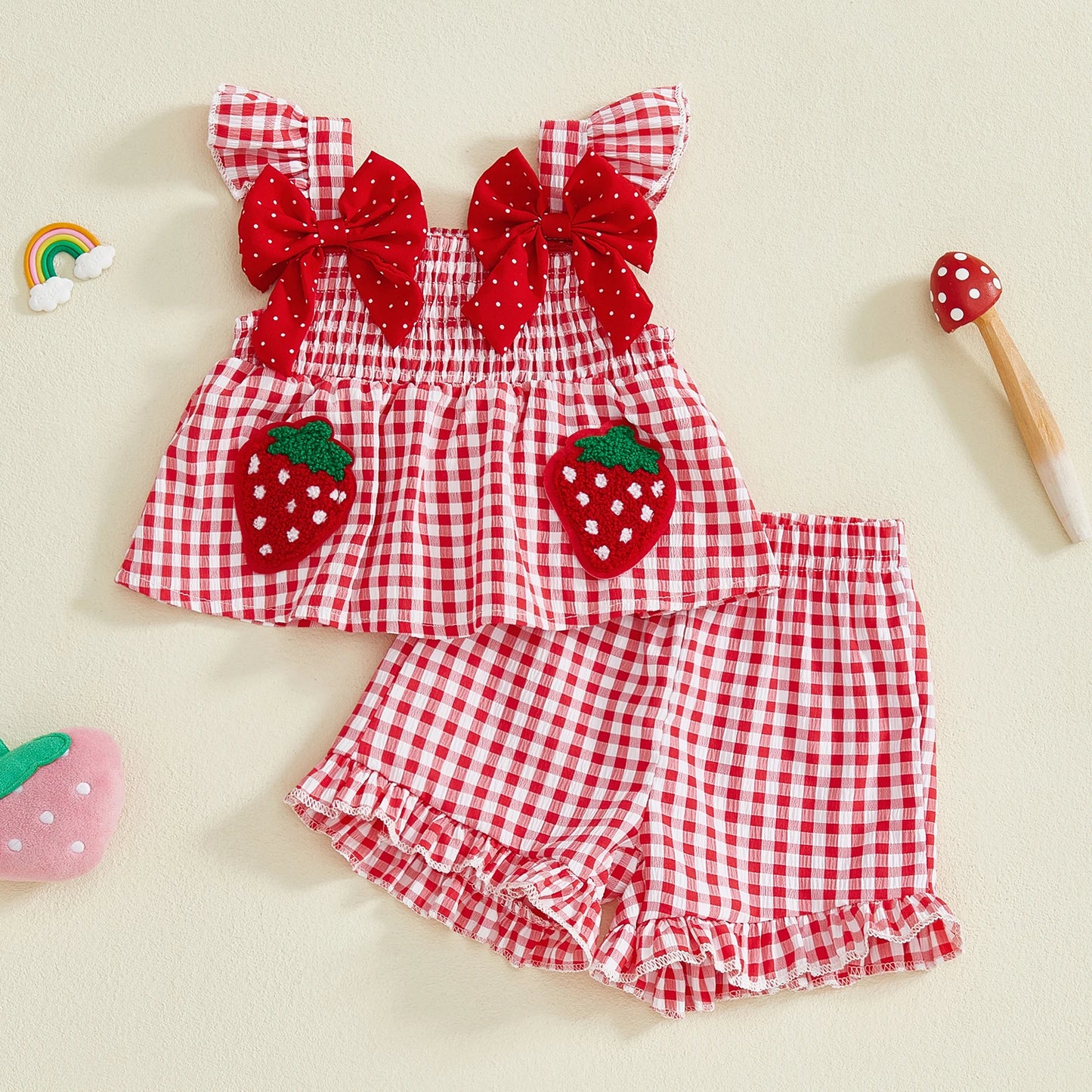 Adorable Infant Girl Floral Print Sleeveless Top and Shorts Set