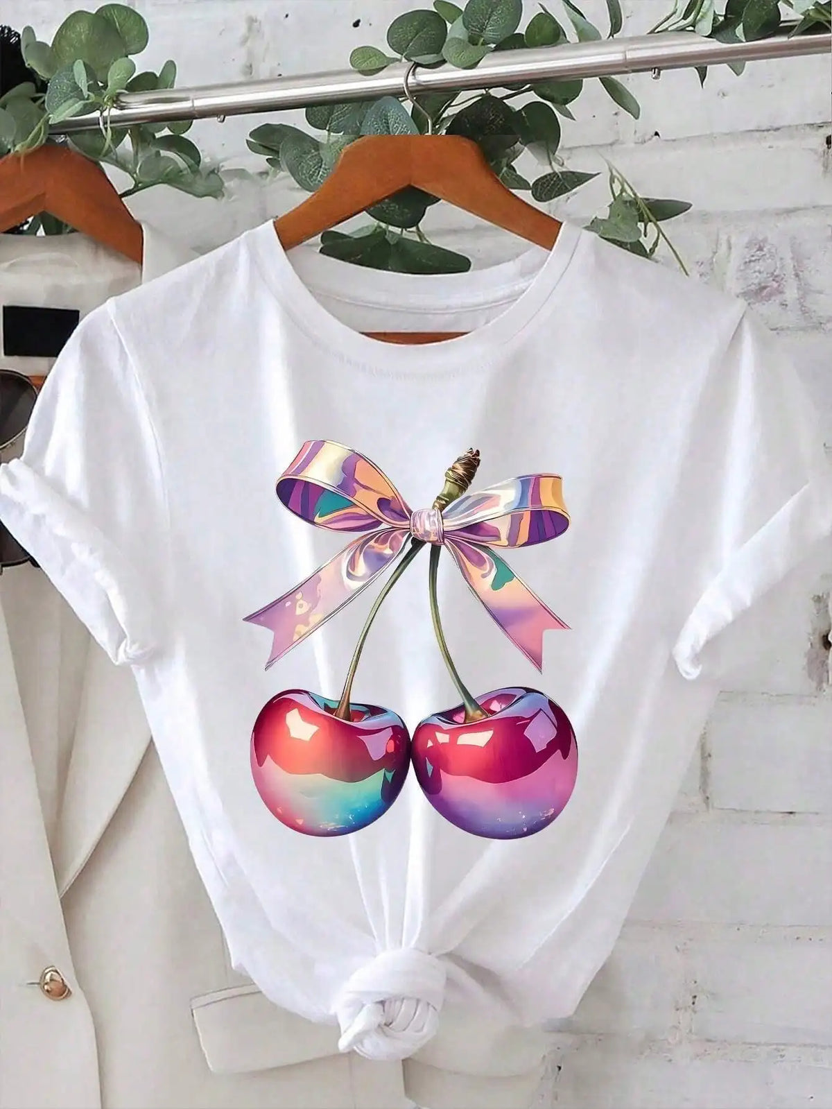 1 Pack Girls Casual Printed Crew Neck Short Sleeve T-Shirt Summer Student Youth Clothing