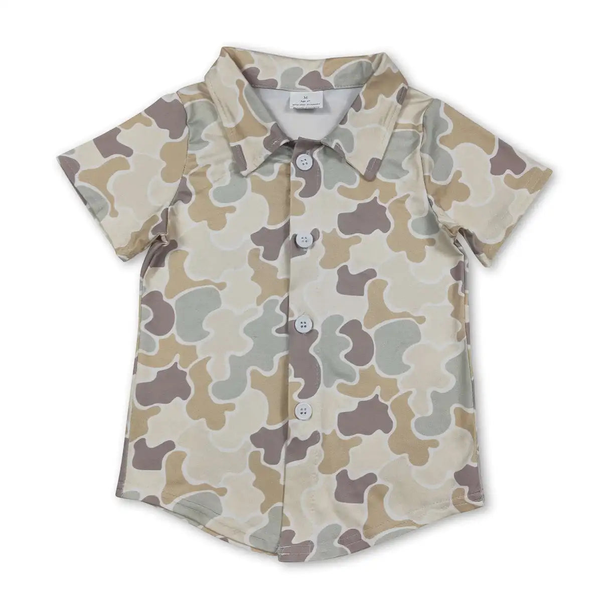 Baby Boys Southern Hunting Camo Short Sleeve Shirt With Button