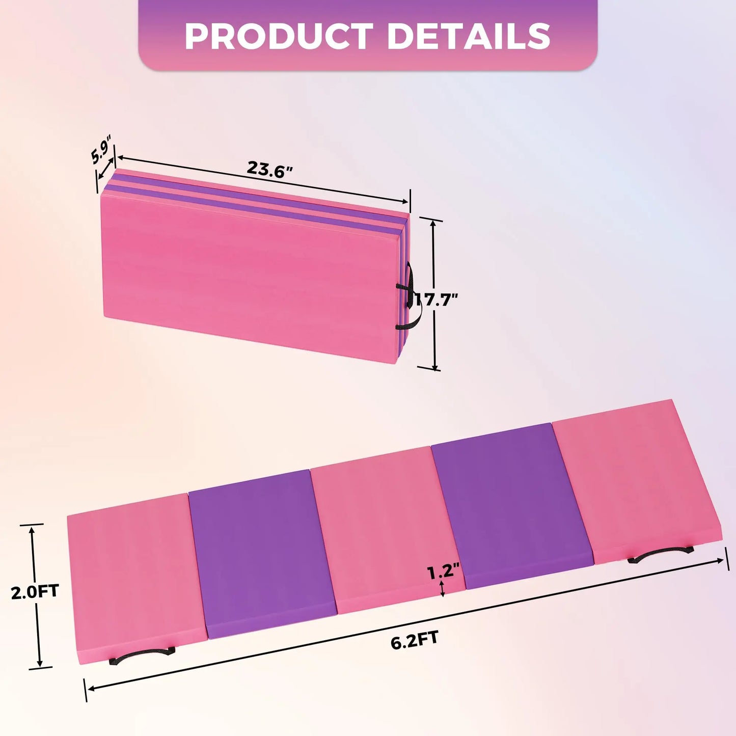HiMISS Gymnastics Mat 4 Fold Tumbling Mat For Home Gym