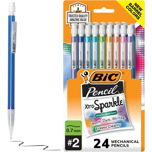 Number 2 0.7mm Mechanical Pencils With Erasers 24-Count Pack