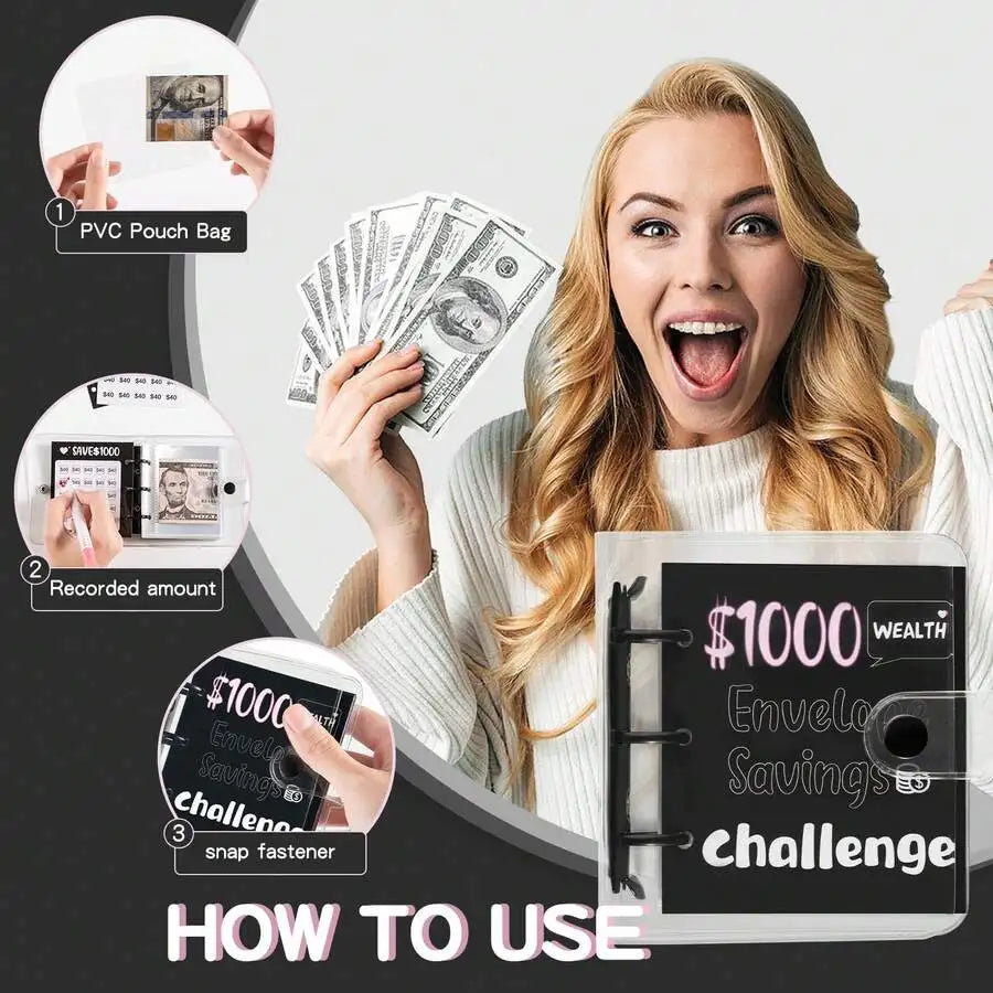 A7 Mini PVC Envelope Savings Challenge Notebook
