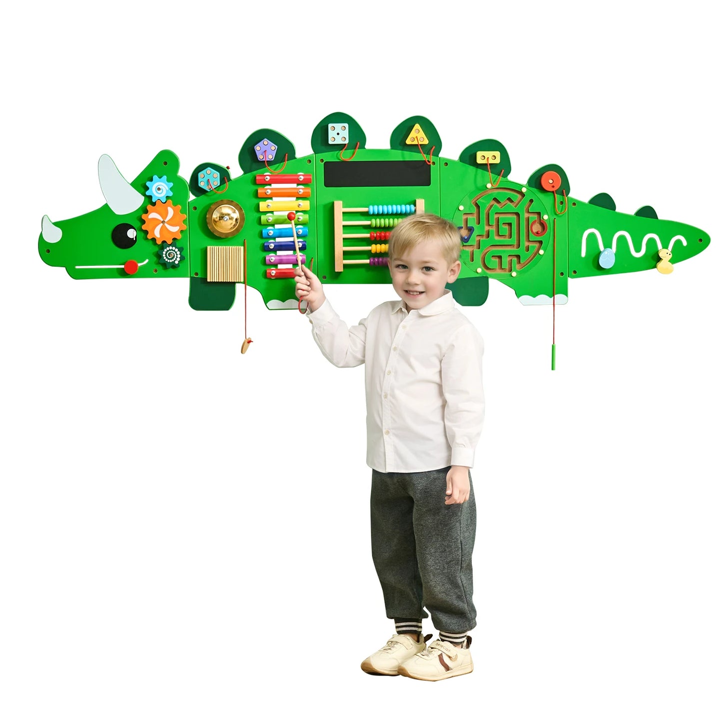 VEVOR Dinosaur Kids Busy Wall Board 11 Activity Panels