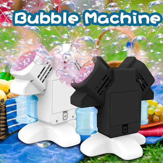 KNYYSECQ Double Head Rotating Bubble Machine Outdoor Party Toy