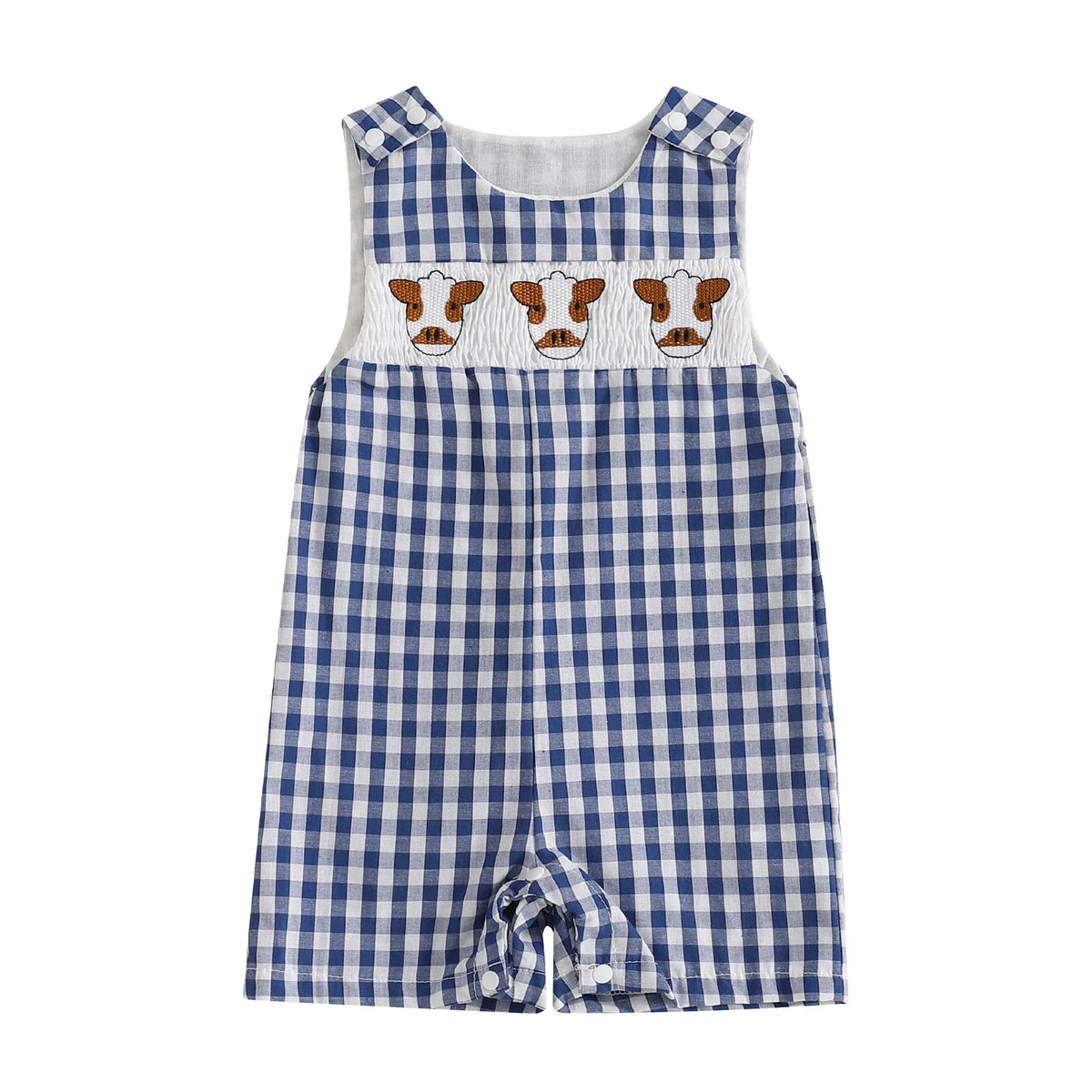 Cotton Embroidered Baby Romper With Button Up Collar